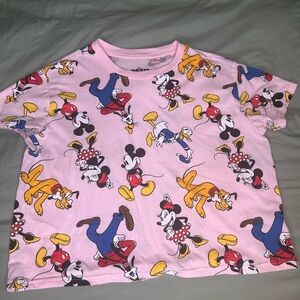 Disney Character Pink Crop All Over Print